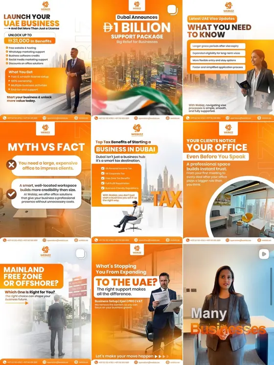 Business Setup social media design by UpStream