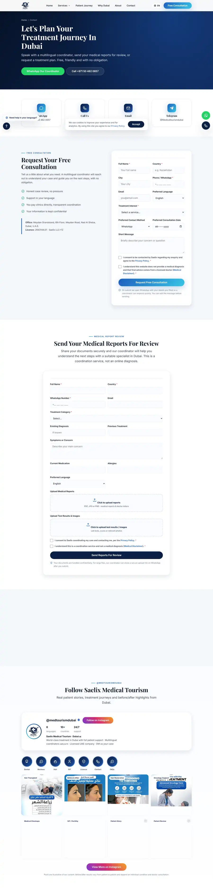 Saelix website home page on desktop