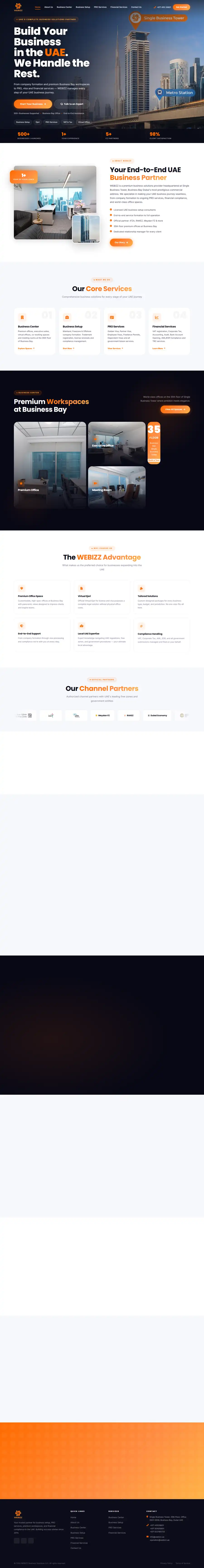 WEBIZZ website home page on desktop