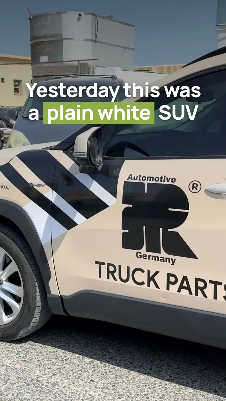 Vehicle wrap, before and after